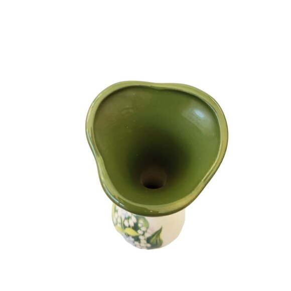 Vintage Small Pottery Lily Of The Valley Bud Vase Handmade In Red Deer - Picture 7 of 10